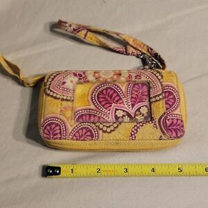 Vera Bradley pink and yellow coin purse wallet